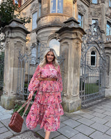 Rochie Ally cu imprimeu deosebit si curea in talie