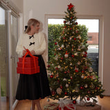 Jerseu Sabriel din tricot cu inchidere prin nasturi cu fundite