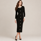 Rochie Aterra din tricot cu decolteu rotund cu perle