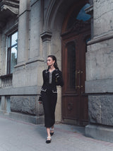 Rochie Gyra din tricot cu decolteu in V si buzunare decorative