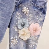 Set Berdine roz compus din tricou si pantaloni cu detalii florale