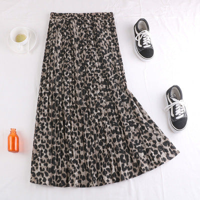 Fusta Vandana maro deschis cu animal print