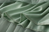 Fusta Perllis verde din tulle accesorizata cu perle
