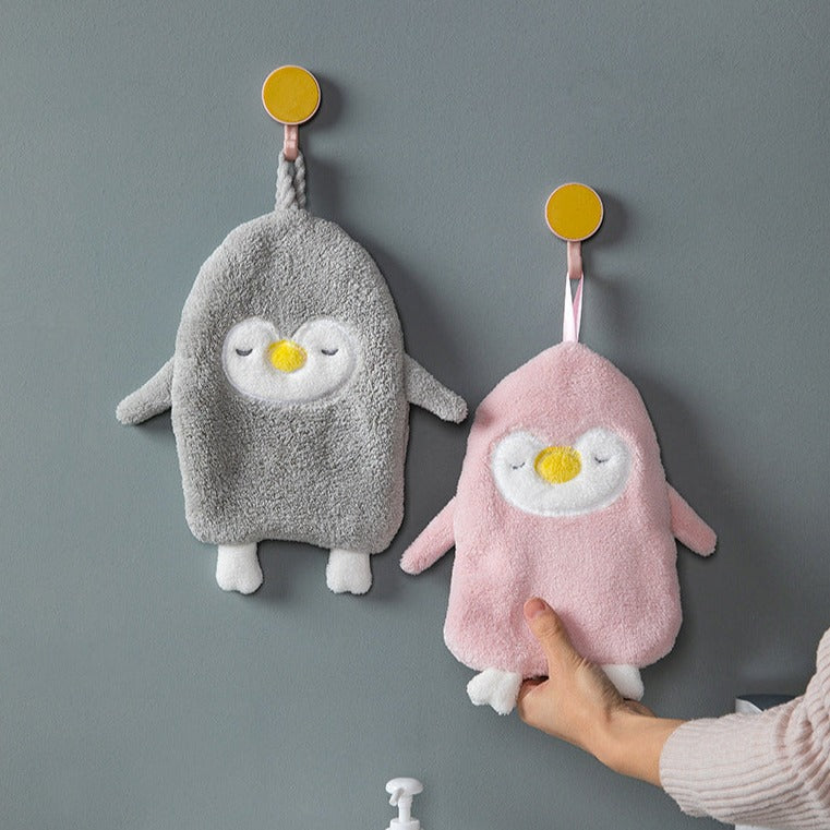 Prosop de mana cu agatatoare - pinguin gri