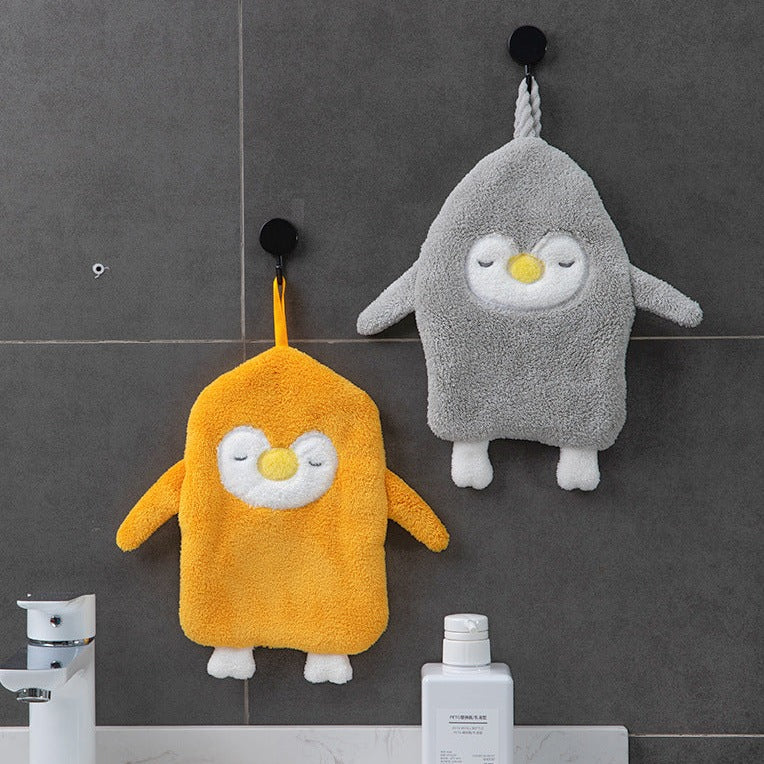 Prosop de mana cu agatatoare - pinguin gri
