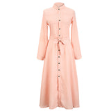 Rochie midi Helsy tip camasa cu cordon in talie