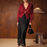 Jerseu Lyriel din tricot cu nasture metalic auriu