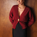 Jerseu Lyriel din tricot cu nasture metalic auriu