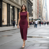 Rochie Anika cu nasturi imbracati si curea accesorizata
