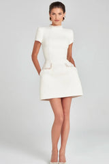 Rochie Fretya din tweed cu perle