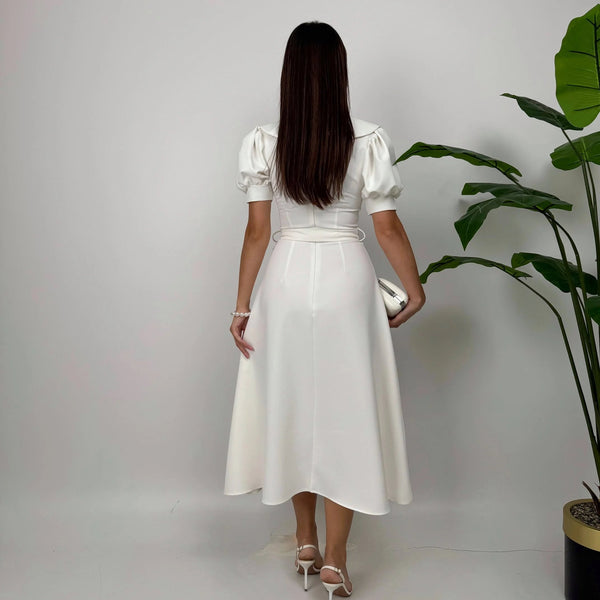 Rochie Eseld cu nasturi decoratisi decolteu petrecut