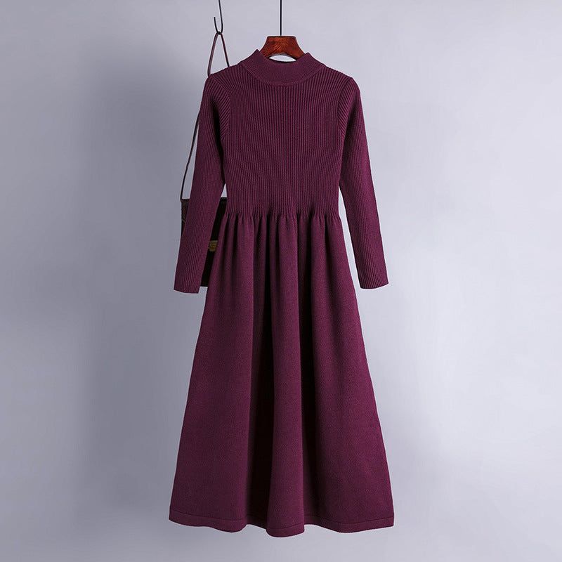 Rochie Ambra visinie din tricot reiat