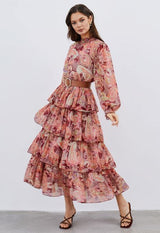 Rochie Ally cu imprimeu deosebit si curea in talie