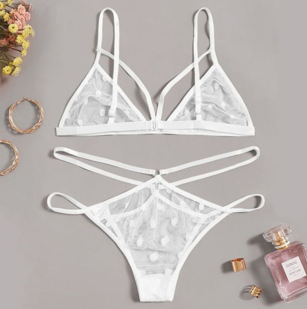 Set Seliss alb lenjerie intima doua piese