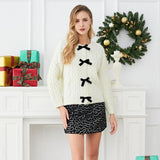 Jerseu Sabriel din tricot cu inchidere prin nasturi cu fundite