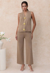 Set Aurra din tricot, compus din vesta si pantalon