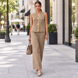 Set Aurra din tricot, compus din vesta si pantalon