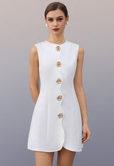 Rochie Katty mini cu nasturi metalici