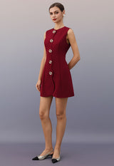 Rochie Katty mini cu nasturi metalici