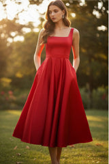Rochie Maddy cu bretele late cu funde si talie accentuata