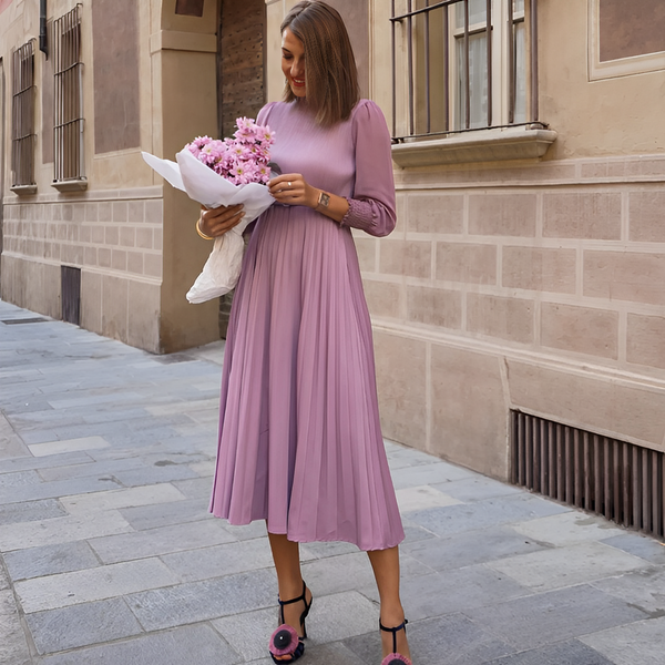 Rochie Orsa mov - cu pliuri - curea inclusa