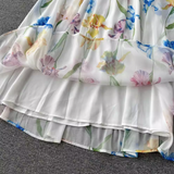 Rochie midi Alvada cu imprimeu floral si curea eleganta