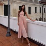 Rochie plisata Oranj, cu decupaje