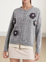 Jerseu Eiris din tricot cu detalii florale