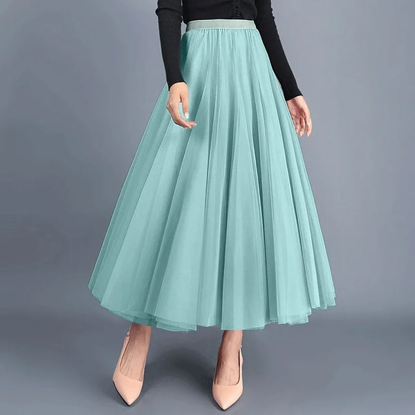 Fusta Zaharia turcoaz cu banda elastica