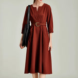 Rochie Palmira cu talie accentuata prin curea