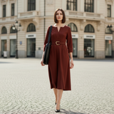 Rochie Palmira cu talie accentuata prin curea