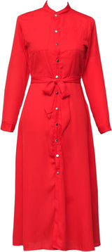 Rochie midi Helsy tip camasa cu cordon in talie