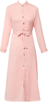 Rochie midi Helsy tip camasa cu cordon in talie