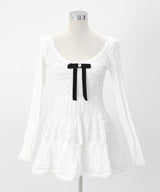 Rochie tricotata Trinna cu accesoriu fundita