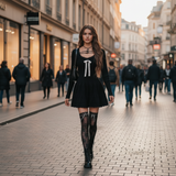 Rochie tricotata Trinna cu accesoriu fundita