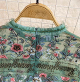 Rochie Laila verde cu broderie florala