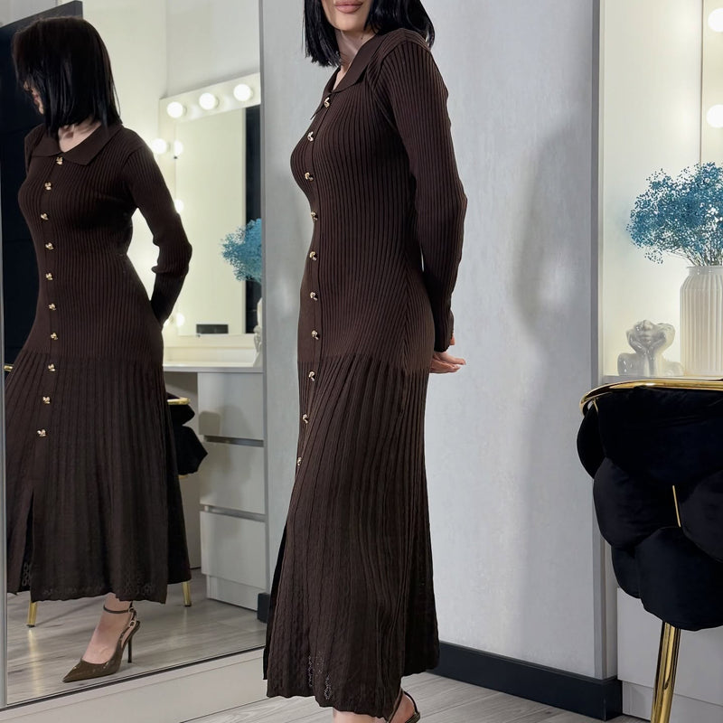 Rochie Ianthe cu nasturi aurii