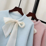 Jerseu Amarya din tricot cu funda