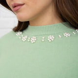 Set Redonita verde din tricot fin -  compus din rochie si pulover