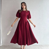 Rochie Sohana cu maneci bufante si cordon