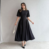 Rochie Sohana cu maneci bufante si cordon