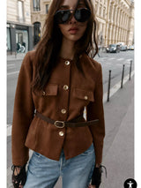 Jacheta Betty maro imitatie piele intoarsa