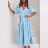 Rochie Aria cu decolteu in V si maneci scurte