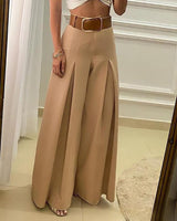 Pantaloni Mody cu talie inalta si pense