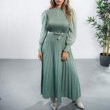 Rochie Orsa verde - cu pliuri  - curea inclusa