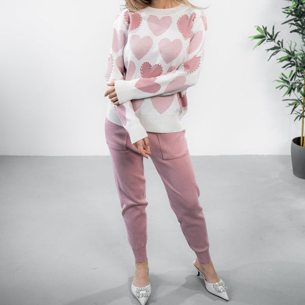Set Odeth roz- bluza si pantalon