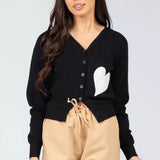 Cardigan Hyla din tricot fin, imprimat cu inimioare