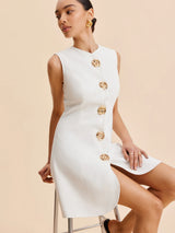 Rochie Katty mini cu nasturi metalici