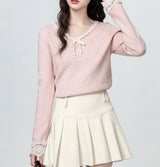 Bluza Yulia cu decolteu in V si terminatii din dantela