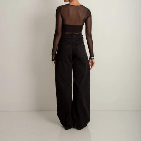 Bluza Calista din tul negru